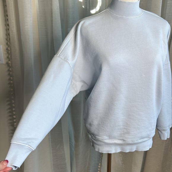 TNA Baby Blue Moc Neck Sweatfleece Cozy Fleece Mega Fit Sz 1 (xs/s) - Picture 3 of 9